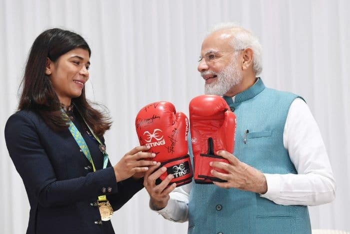 Nikhat Zareen Gifts PM Modi Boxing Gloves, Hima Das Gives Traditional Gamocha